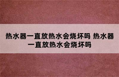 热水器一直放热水会烧坏吗 热水器一直放热水会烧坏吗